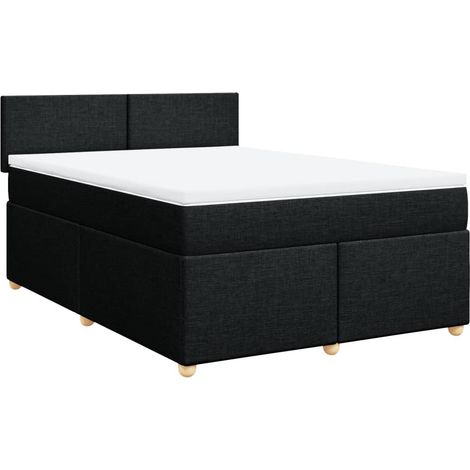 Maison Exclusive - Boxspringbett mit Matratze Schwarz 160x200 cm