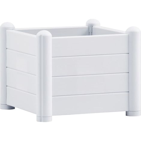 Letto Rialzato da Giardino in PP Bianco 43x43x35 cm vidaXL