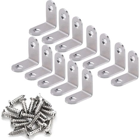 Sollbry Soportes de fijación de metal de acero inoxidable para reparación de muebles, paquete de 20, 30 x 30 mm. (1/5)