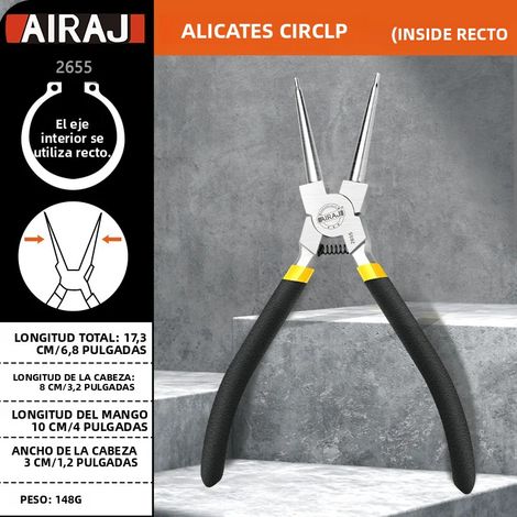 Pince multifonction pour boucles d'oreilles (droite interne) de 12,7 cm (5 pouces) pour retirer et installer les clips et les clous d'oreilles (1/5)