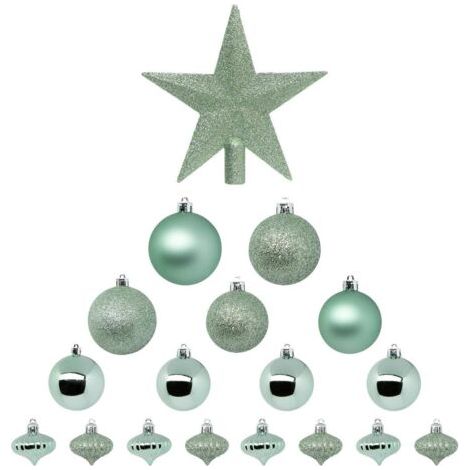 Kit de 18 Boules de Noël vert amande - Atmosphera créateur d'intérieur (1/5)
