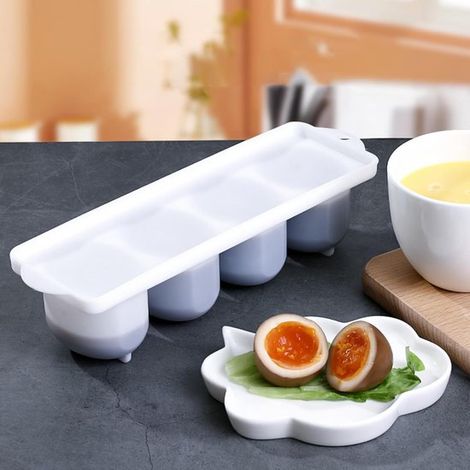 Contenitore impilabile per uova in umido - Contenitore a 4 scomparti per marinatura, contenitore per alimenti marinati, soluzione riutilizzabile per la casa, accessorio da cucina per uova sottaceto (1/5)
