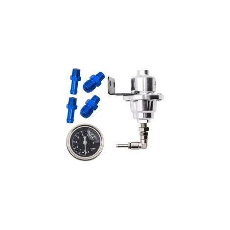Régulateur de Pression de Carburant Réglable Universel en Alliage d'Aluminium, Régulateur de Pression d'Essence Kit de Tuyau de Manométriques avec Jauge de Pression de Carburant Ikodm-Muntra (1/2)