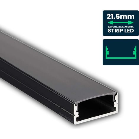 LED Strip Mounting Kit with Diffuser Aluminum 2000 23.59.8mm Black Housing