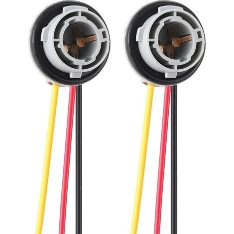2 Pièces BAY15D 1157 Prise Adaptateur Pigtail Harnais Câblage Remplacement Clignotant Ampoule Frein/Feux Arrière Lumière De Secours Pré-Câblé Câblage Prises (1/5)
