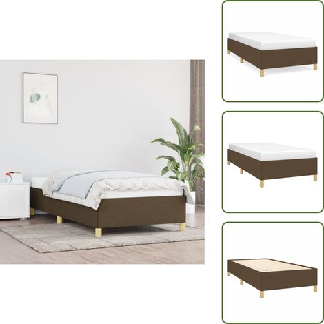 Bettgestell ohne Matratze Dunkelbraun 100x200 cm Stoff - Bettrahmen - Doppelbett - Lattenrost - Massivholzbette - Holzbetten (1/5)