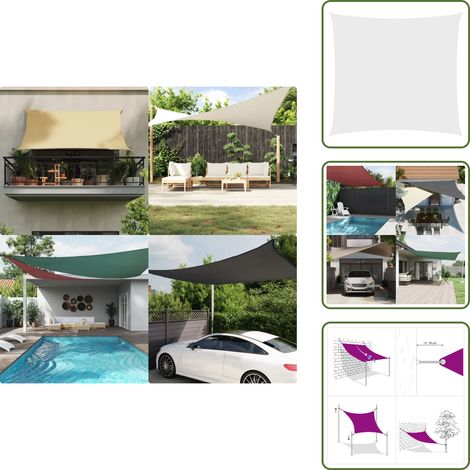 Voile de parasol Tissu Oxford carré 5x5 m Blanc - Parapluie - Voile Solaire - Parasol Carré - Parasol Extérieur - Protection UV (1/5)