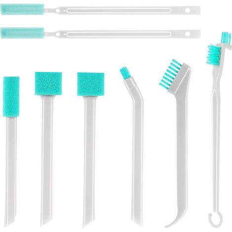 Ensemble de 8 brosses de nettoyage, brosse de nettoyage pour petits coins, mini-brosses de nettoyage, brosses éponge, petite brosse, brosse de nettoyage pour cure-pipes, brosse, brosse de polissage ét (1/5)