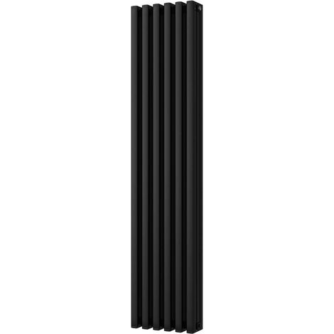 Temple - Black Vertical Square Tube Column Radiator H1800mm x W390mm
