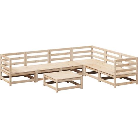 Maison Exclusive - 7-tlg. Garten-Sofagarnitur Massivholz Kiefer