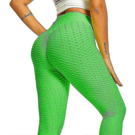 Leggings pour femmes, taille haute, pantalon de yoga, effet push-up, jacquard, froncé, gainant, effet ventre plat, effet push-up, gris, blanc, noir, violet, fitness, salle de sport.-M-Mineral Green (1/5)