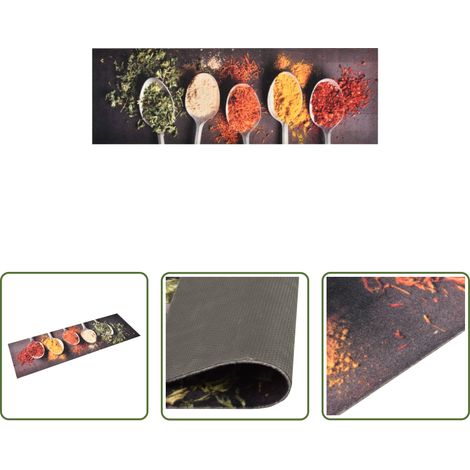 vidaXL Bodenmatte - Küchenteppich Waschbar Löffel 45x150 cm (1/5)