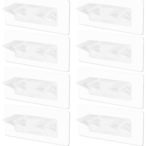 GDHZS- 8 Pièces équerre étagère Murale, 7x15cm Support étagère Murale, Supports D'étagères Autocollants, équerre de Fixation, équerre Charge Lourde, Support Mural, Convient Aux Armoires, étagères, Pa (1/5)