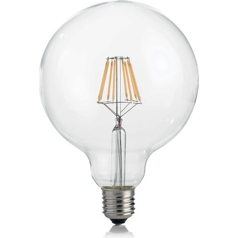 10 Lampadine Led Globo D125 E27 8 Watt 3000 K Dimmerabile Trasparente