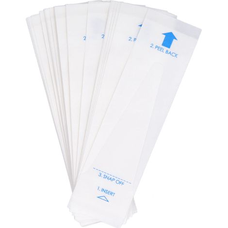50 pièces de protections jetables pour thermomètre, film PE 9,5x2,5 cm, fiables et précises, pour sonde de température. (1/5)