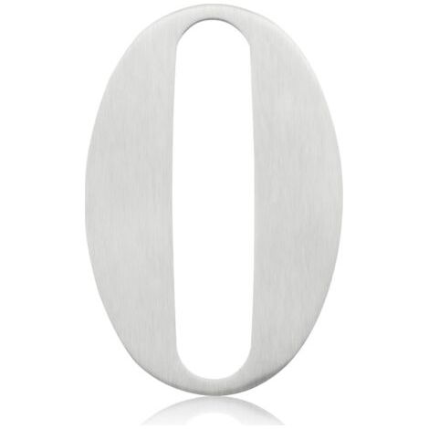 1 Pcs 75mm Hauteur (3 Inch) Satin Nickel Ruban Autocollant Numéro de Porte 0 Acier Inoxydable 304 Numéro de Maison, Convient pour Porte Avant, Bois, Composite, UPVC (1/4)