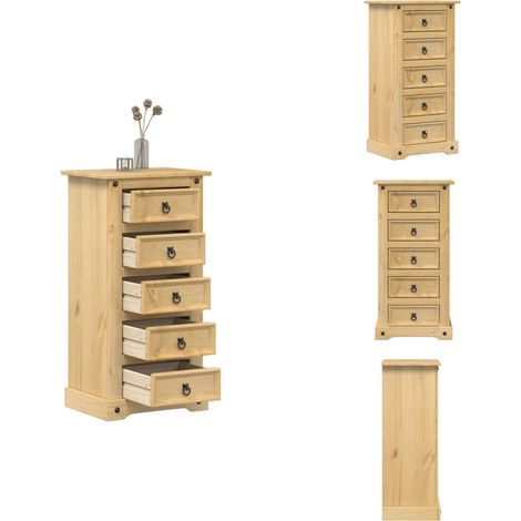 Table de chevet Corona 53x39x103 cm bois de pin massif - Table De Chevet - Meuble De Chambre - Table Nuit - Commode - Bois Massif (1/5)