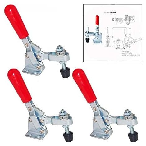 Set mit 3 vertikalen Kniehebelspannern – Kniespanner – Vertikaler Hebelspanner – Handwerkzeug (1/5)