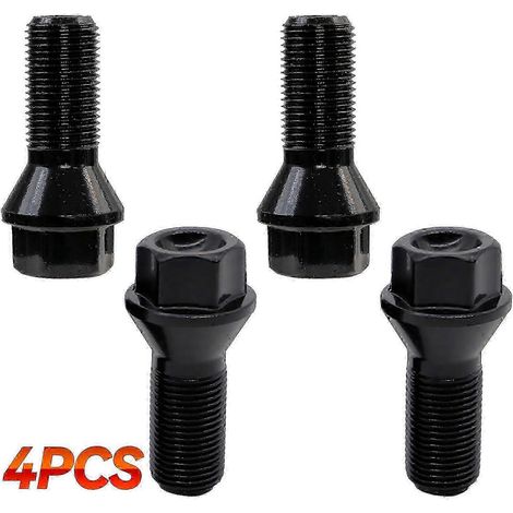 × Radbolzen und Muttern aus Stahl für BMW X3 X5 X6 E70 E71 F20 F25 428i 528i M4 M5 Z4, schwarz, Standardzubehör, Edition 0618