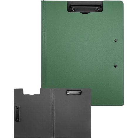 Porte Bloc A4 Avec Pince, avec Double Clip, Porte-bloc A4, Presse-Papiers avec Couvercle, Plastique avec étagère, Dossier Presse-Papiers, Presse-Papiers Léger pour école/industrie/bureau (1/5)