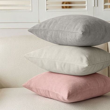 Set di 3 fodere decorative in ciniglia per cuscini da divano，Bianco + Blu + Grigio，5050 cm (1/5)