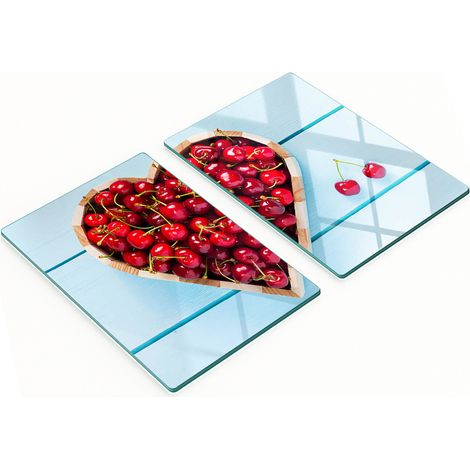 Tablas de vidrio decorativas multifuncionales para cocina, diseño de corazón de cerezo, 2x40x52 cm. (1/5)