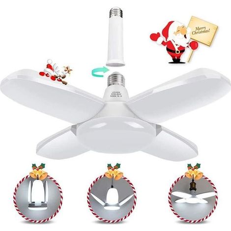 Plafonnier LED Déformable 60W E27 6500K 6000 Lumens avec 4 Panneaux Ajustables (1/4)