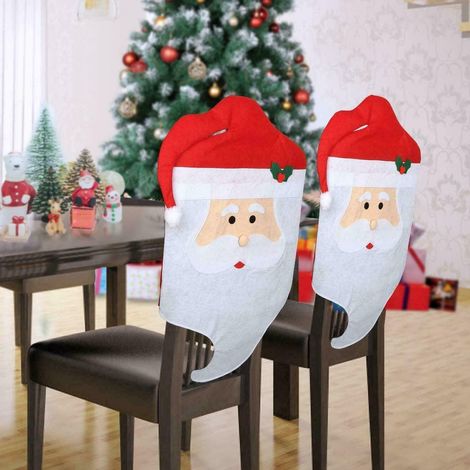 Housse De Chaise De Noël - 44 x 74 Cm - En Tissu Non Tissé - Pour Chaise De Salle À Manger Cuisine Bureau - 2 Pièces (1/5)