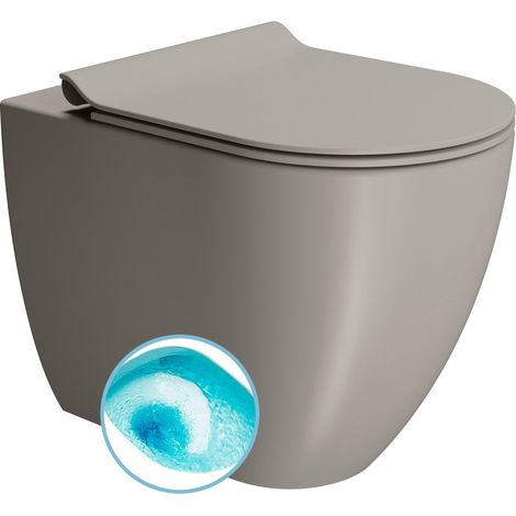 Cuvette de WC PURA, Swirlflush, 36x55cm, Siphon en S/Siphon en P, tortora dual-matt (1/2)