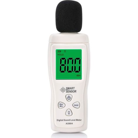 Sonomètre numérique Testeur de décibels numérique Compteur de décibels professionnel 30-130dBA Min/Max Données Batterie faible Écran LCD rétro-éclairé Mise hors tension automatique pour l'usine de bur