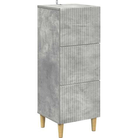 vidaXL Mobile con Cassetti Grigio Cemento 33 x 34,5 x 90 cm