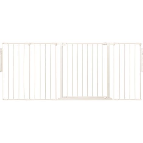 Safetots Premium Multi Panel Room Divider, up to 181cm Wide, White, 70cm Tall, Flexible Barrier with Door for Baby and Toddler