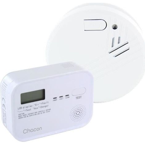 Pack détecteur de CO + détecteur de fumée - Chacon