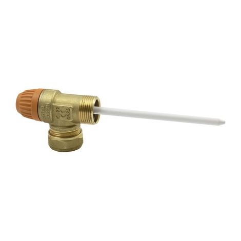 VALVOLA DI SICUREZZA M-TUBO RAME COMBINATA PER SISTEMI SOLARI Misura: 3/4" x 22
