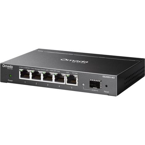 TP-Link Omada ES206X-M2 switch di rete Gestito L2 2.5G Ethernet (100/1000/2500) Montaggio da desktop/parete Nero