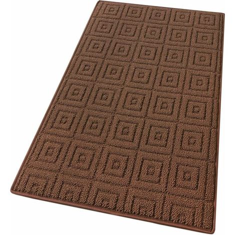 Tapis de Cuisine 3D Coureur Bordé Absorbant Antidérapant Lavable En Différentes Tailles Marron - 57x145 cm (1/4)