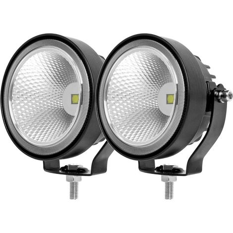 2 focos LED de 4 pulgadas para camiones todoterreno, SUV, barcos, vehículos 4x4, luces antiniebla LED (luz blanca de inundación, 2 unidades) -Crezuo