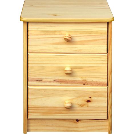 Commode de Rangement en Pin Massif avec 3 Tiroirs pour Chambre et Petits Espaces - PANGIVO (1/5)
