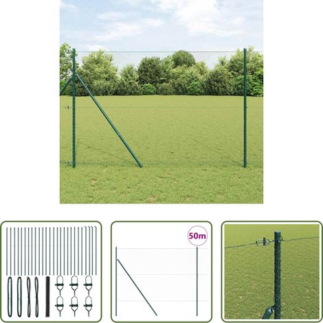 Poteaux de clôture - Poteau de clôture. Gris 50 x 1,5 m (maillage de 25 mm) (1/5)