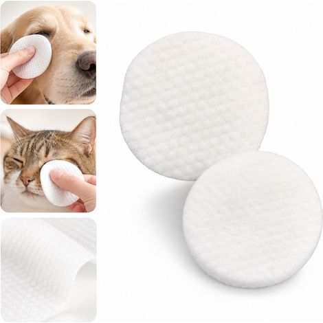 Lingettes nettoyantes pour les yeux du chien et du chat, non-tissé doux et humide, retire larmes et salissures en un seul geste, 5 boîtes de 50 lingettes, format 6 x 6 cm (1/5)