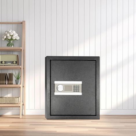 Tresor für Zuhause Digitaler Möbeltresor mit Zahlenschloss, Ersatzschlüssel Anzeigelicht Alarmanlage Schranktresor klein für Geld, Bargeld, Arzneimittel, Schmuck, Wichtige Dokumente 38x31x45cm (1/5)