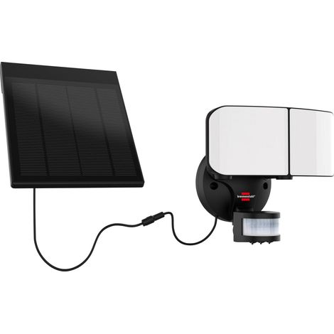 Brennenstuhl Faretto Solare LED da Esterno Con Sensore di Movimento, Lampada a LED Esterno Con Pannello Solare Separato, 24x LED SMD di alta qualità 900lm, IP 44, Nero (1/5)
