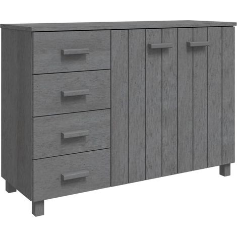 Buffet HAMAR Gris foncé 113x40x80 cm Bois massif de pin vidaXL (1/6)