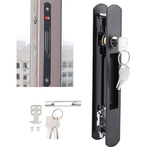 Serrure de porte de sécurité, verrouillage de crochet de fenêtre de porte coulissante (1/5)