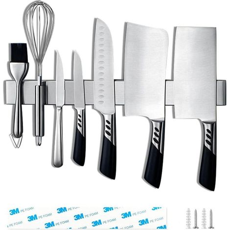 Magnetleiste Messerhalter Edelstahl 40 cm Selbstklebend magnetisch (1/5)