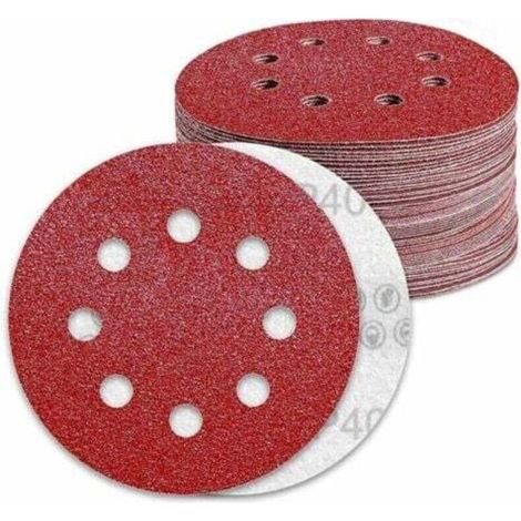 70 Pièces Disques Abrasifs 125mm Grain 40 Papier Poncer 8 Trous Disque Poncage pour Ponceuse Excentrique