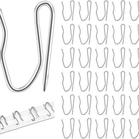 Crochets de rideaux, antidérapants, robustes, accessoires pour rideaux plissés, 50 pièces, antirouille et durables. (1/5)