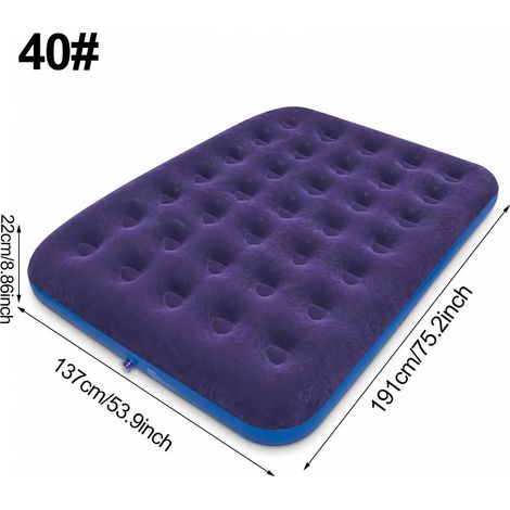 (40) Matelas gonflable avec pompe à air intégrée, surface floquée, durable et portable, convient au camping et aux voyages. (1/5)