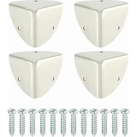 Protection Coin de Table Protection d'Angle en Métal Antirouille Protecteur et Décoration Antichoc de Sécurité pour Enfant et Bébé pour Tables et Meubles Pointus, 4Pcs, Noir Mat, EBJ039B-4P,de (1/4)