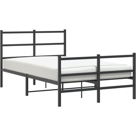 Maison Exclusive - Giroletto con Testiera e Pediera Metallo Nero 120x190 cm (1/5)